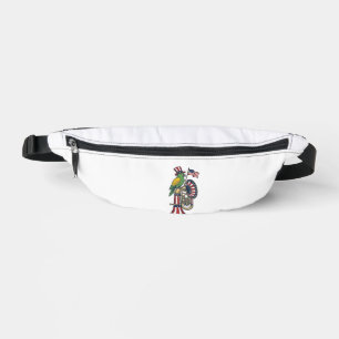 Patriotic Bird Vintage Engraving Music Shirt Desig Bum Bags
