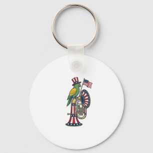 Patriotic Bird Vintage Engraving Music Shirt Desig Key Ring