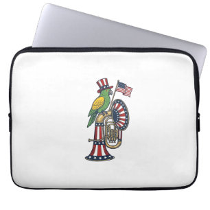 Patriotic Bird Vintage Engraving Music Shirt Desig Laptop Sleeve