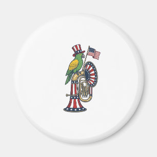 Patriotic Bird Vintage Engraving Music Shirt Desig Magnet