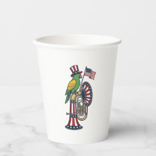 Patriotic Bird Vintage Engraving Music Shirt Desig Paper Cups