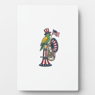 Patriotic Bird Vintage Engraving Music Shirt Desig Plaque