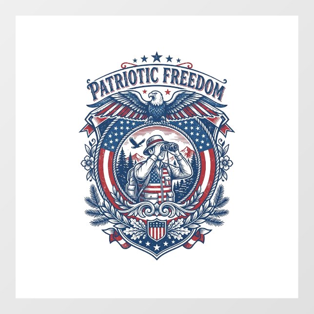 Patriotic Birdwatcher Vector Graphic Tee (2) (Sheet)