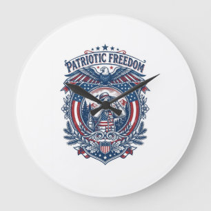 Patriotic Birdwatcher Vector Graphic Tee (2) Large Clock