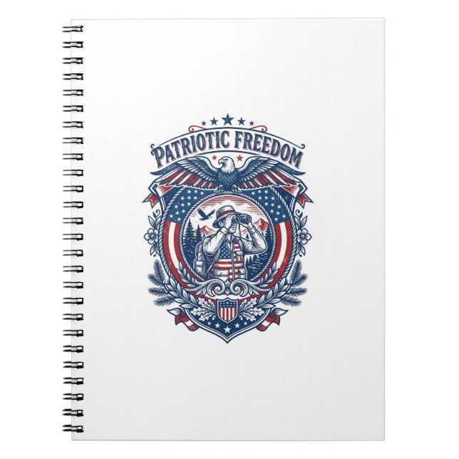 Patriotic Birdwatcher Vector Graphic Tee (2) Notebook (Front)