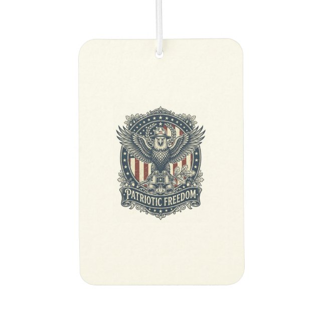 Patriotic Birdwatcher Vector Graphic Tee Car Air Freshener (Front)