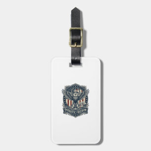 Patriotic Birdwatcher Vector Graphic Tee Luggage Tag