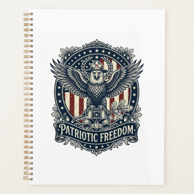 Patriotic Birdwatcher Vector Graphic Tee Planner (Front)