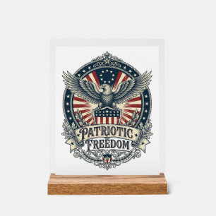 Patriotic Birth Year Series Vector Graphic Tee Acrylic Sign