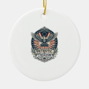 Patriotic Birth Year Series Vector Graphic Tee Ceramic Tree Decoration
