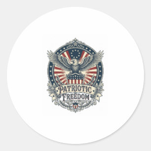 Patriotic Birth Year Series Vector Graphic Tee Classic Round Sticker