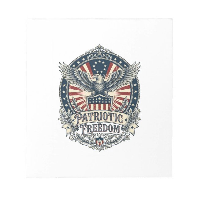 Patriotic Birth Year Series Vector Graphic Tee Notepad (Front)