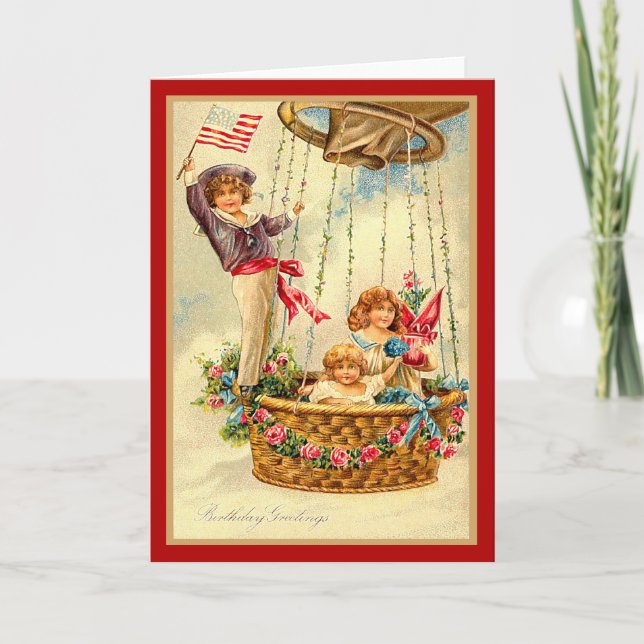 Patriotic Birthday Greetings Card (Front)