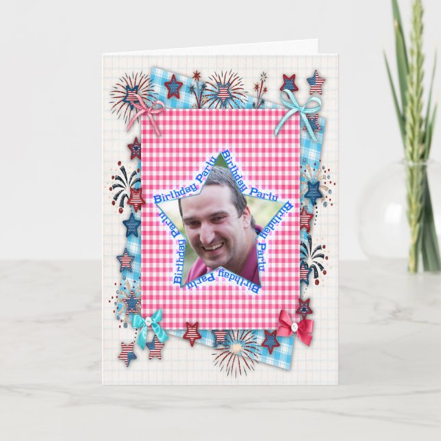 Patriotic birthday Party invitation (Front)