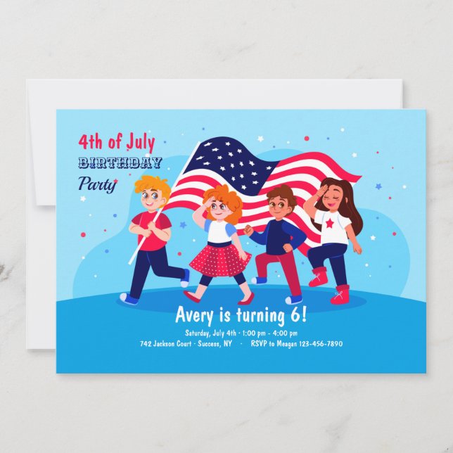 Patriotic Birthday Party Invitation (Front)