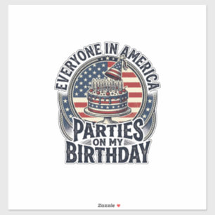 Patriotic Birthday Party Vintage Cake Shirt Design