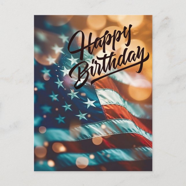 Patriotic Birthday Postcard (Front)