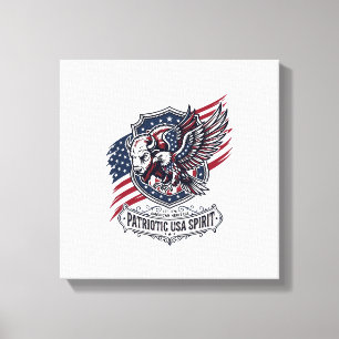 Patriotic Bison Eagle Crest Animal Hybrid Patrioti Canvas Print
