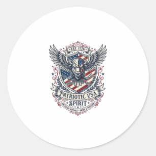 Patriotic Bison Eagle Crest Animal Hybrid Patrioti Classic Round Sticker