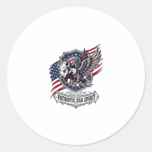 Patriotic Bison Eagle Crest Animal Hybrid Patrioti Classic Round Sticker