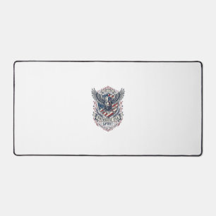 Patriotic Bison Eagle Crest Animal Hybrid Patrioti Desk Mat