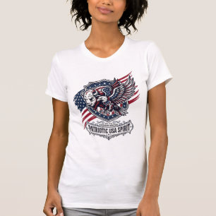 Patriotic Bison Eagle Crest Animal Hybrid Patrioti T-Shirt