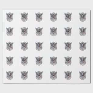 Patriotic Bison Eagle Crest Animal Hybrid Patrioti Wrapping Paper