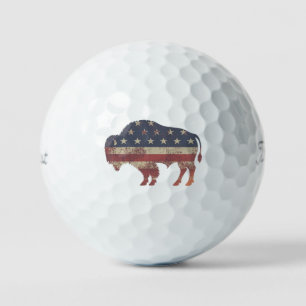 Patriotic Bison Golf Balls