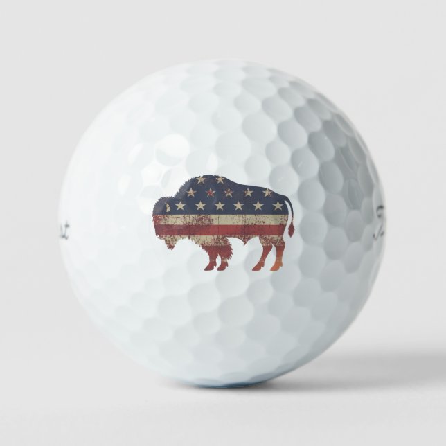 Patriotic Bison Golf Balls (Front)