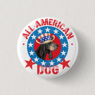 Patriotic Black and Tan Coonhound 3 Cm Round Badge