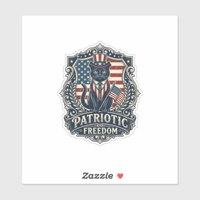 Patriotic Black Cat Vector Graphic Tee (2)_1 (Sheet)