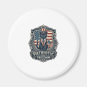 Patriotic Black Cat Vector Graphic Tee (2)_1 Magnet