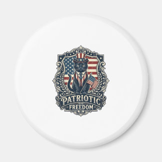 Patriotic Black Cat Vector Graphic Tee (2)_1 Magnet
