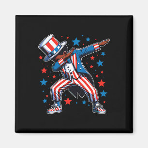 Patriotic Black Dabbing Boy 4th Of July American F Magnet