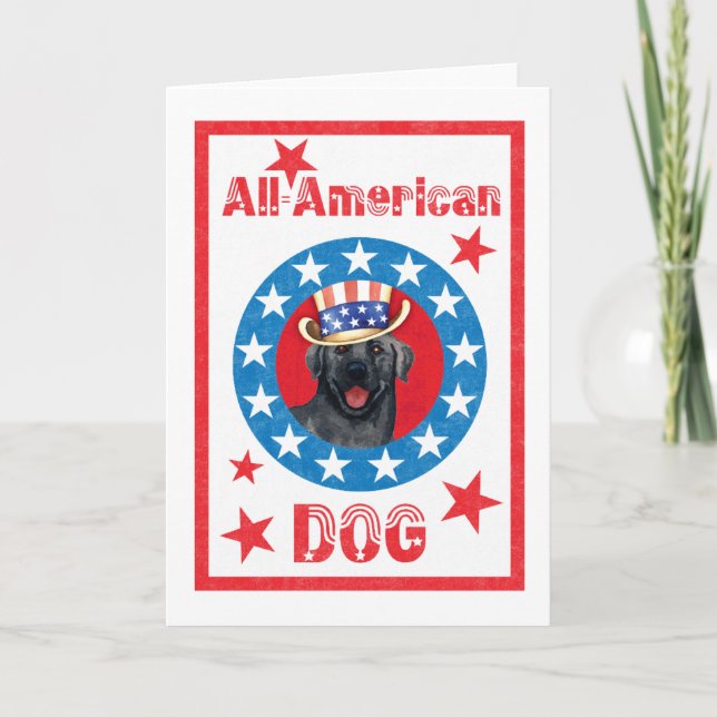 Patriotic Black Lab Card (Front)