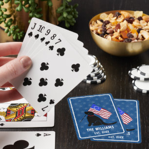 Patriotic Black Lab Dog Classic Playing Cards