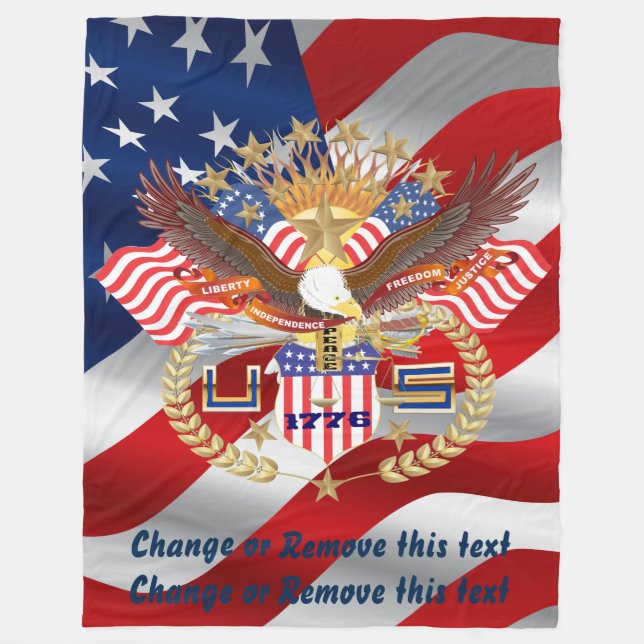 Patriotic Blanket 30"x40" 50"x60" 60"x80" (Front)