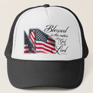 Patriotic Blessed is the Nation Trucker Hat