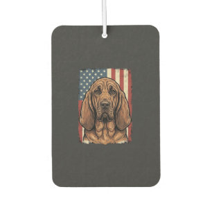 Patriotic Bloodhound Dog American Flag Art_1 Car Air Freshener