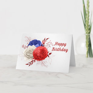 Patriotic Bloom Trio Birthday Card