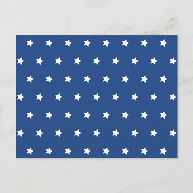 Patriotic Blue and White Stars Freedom Postcard (Front)