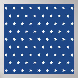 Patriotic Blue and White Stars Freedom Poster