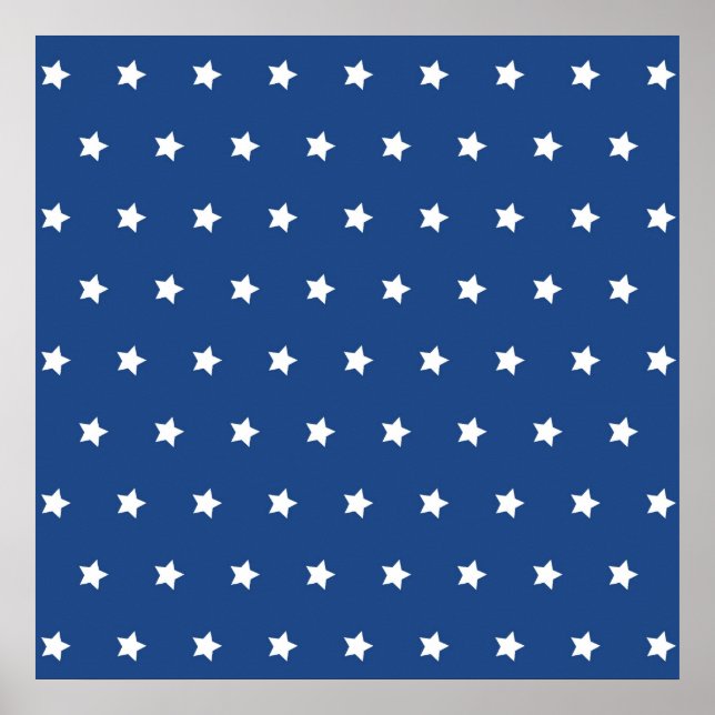 Patriotic Blue and White Stars Freedom Poster (Front)