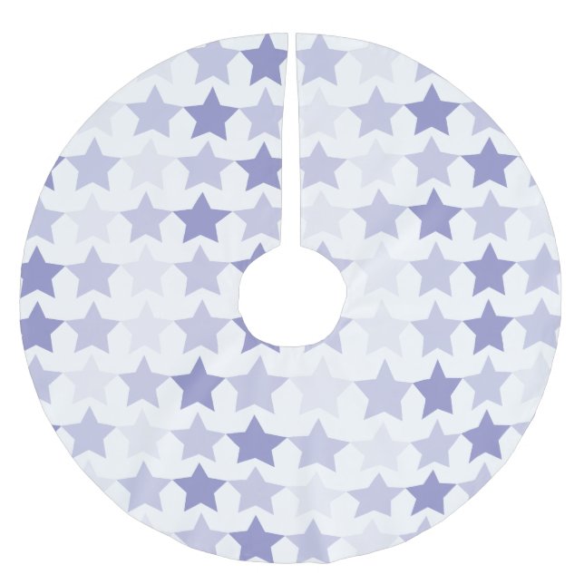 Patriotic Blue Ombre Stars Brushed Polyester Tree Skirt (Front)