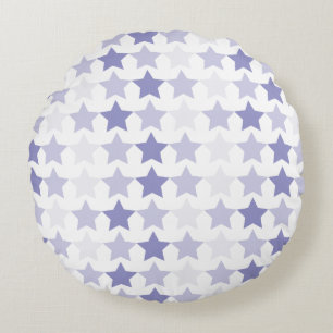 Patriotic Blue Ombre Stars Round Cushion