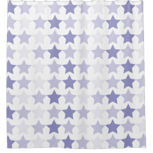 Patriotic Blue Ombre Stars Shower Curtain