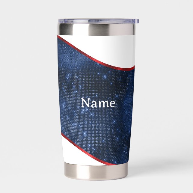 Patriotic Blue Wave Insulated Tumbler (Left)