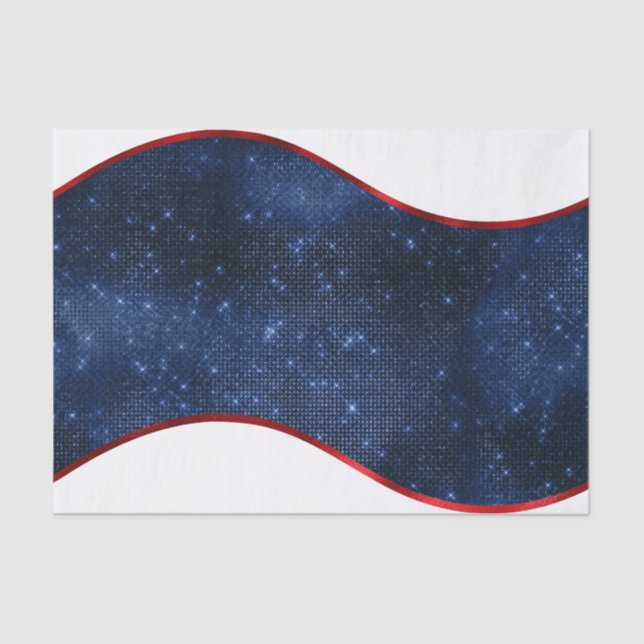Patriotic Blue Wave Tissue Paper (Front)