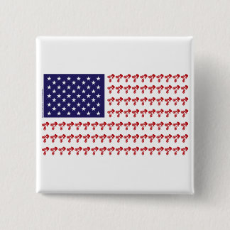 Patriotic BMX Biker American Flag 15 Cm Square Badge