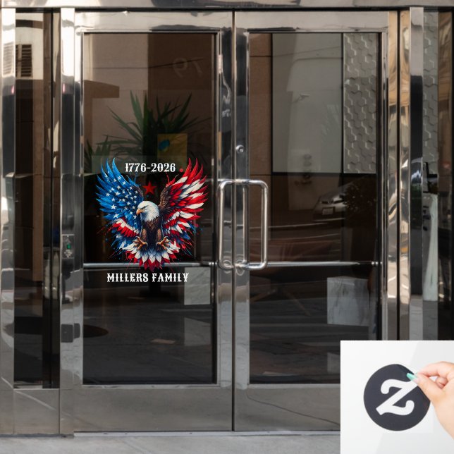 Patriotic Bold Eagle Custom Text (Office Door)